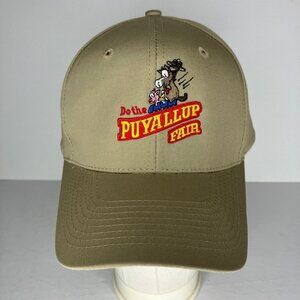 Puyallup Fair Baseball Cap Adjustable Khaki Tan Souvenir Hat Vtg Y2K